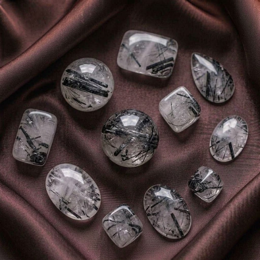 Tourmalinated Quartz Tumbled Crystals