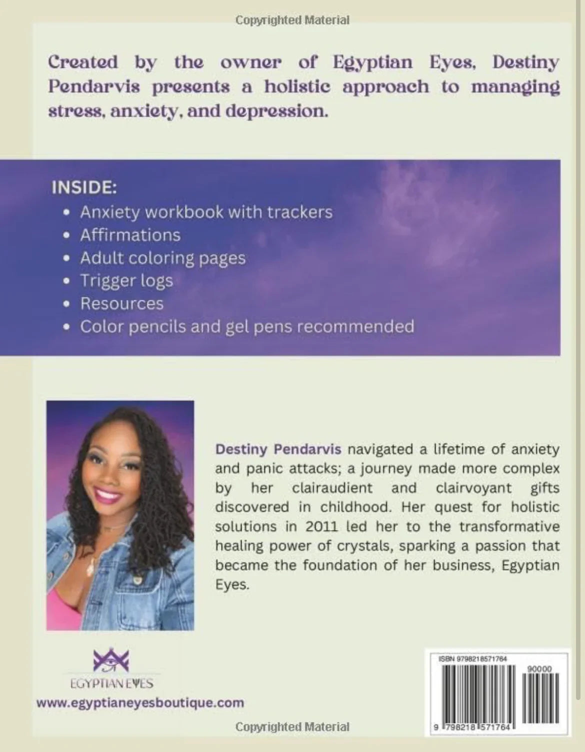 Calculating Calmness: A Workbook To Ease Anxiety & Depression - Egyptian Eyes Boutique