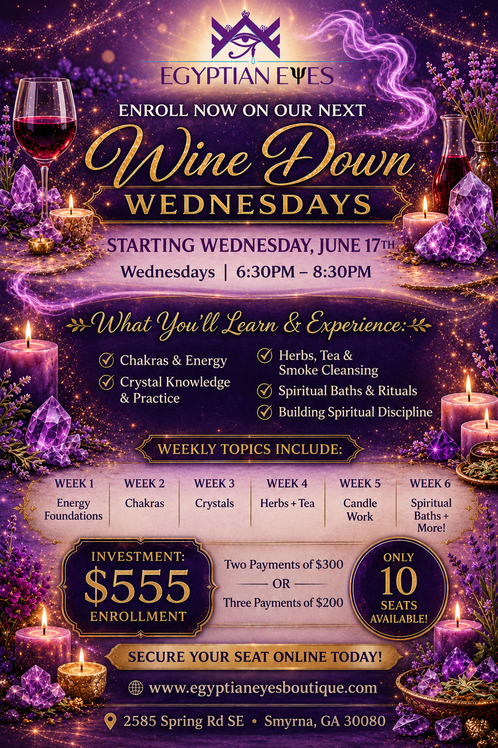 Wine Down Wednesday: 6-Week Spiritual Foundations Experience (In-Person)
