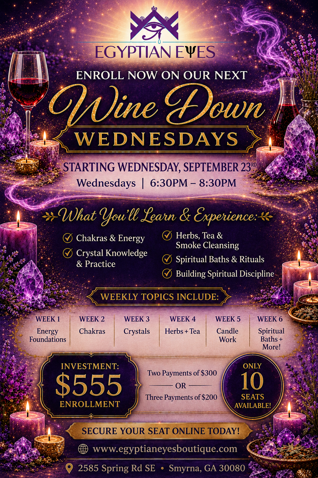 Wine Down Wednesday: 6-Week Spiritual Foundations Experience (In-Person)