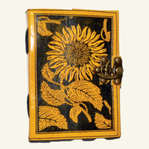 sunflower leather journal