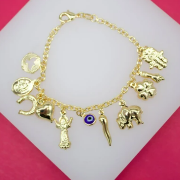 evil eye gold charm bracelet