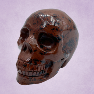 skull mahogany obsidian carving