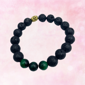 Empower your spirit with the Black Lava and Green Tiger's Eye Bracelet, a harmonious fusion of grounding and protective energies.