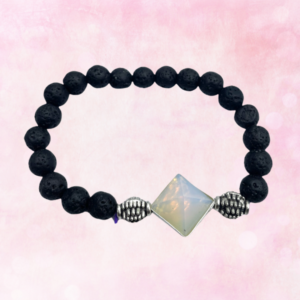 Experience elemental harmony with our Black Lava & Opalite Bracelet, uniting grounding Earth energy and uplifting celestial vibes