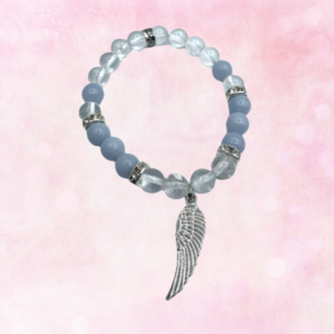 Find inner harmony with the Angelite & Clear Quartz Bracelet. Serene blue of Angelite and clarity of Clear Quartz uplift your spirit.