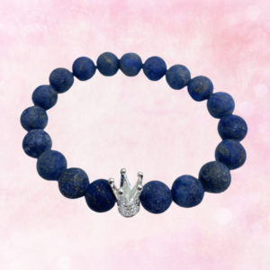 Lapis Lazuli and Crown Charm Bracelet: Embrace royal elegance and wisdom, adorned with mystical Lapis Lazuli and a symbol of sovereignty.
