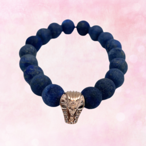 Lapis Lazuli and Sphinx Charm Bracelet: Unveil ancient wisdom, Sphinx's protection, and Lapis's truth. Empower your journey.