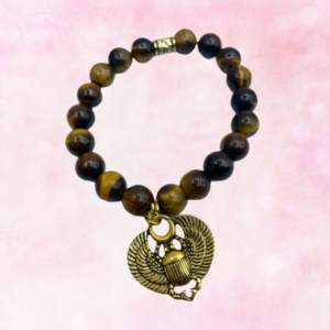 Unleash the power of Tiger Eye and Scarab Beetle charm. Protection, strength, transformation, and abundance in one enchanting duo. Explore now!