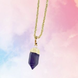 Amethyst necklace beautifully enhances spirituality and emotional well-being, combining regal aesthetics with metaphysical allure.