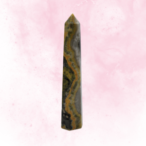 Bumble Bee Jasper Tower: Nature's artistry meets empowerment. Vibrant colors, transformative energies. Embrace change, self-expression, balance.