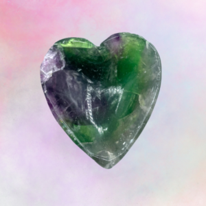 Fluorite heart: a symbol of love, balance, and clarity. Its vibrant colors and metaphysical properties aid in self-discovery and transformation.