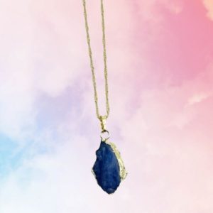 Discover the soothing allure of Kyanite necklace, perfect for everyday wear. It boasts in serene shades and promotes inner clarity and balance.