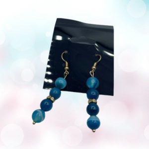 Introducing the Blue agate earrings. It has tranquil elegance in captivating hues. Balance, beauty, and metaphysical significance in jewelry.