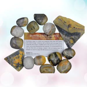 Discover the vibrant energy of Bumblebee Jasper tumbles. Their unique colors and properties make them a dynamic addition to any collection or jewelry.