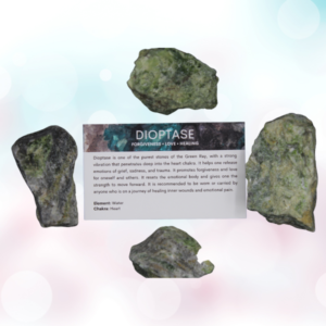 Dioptase tumbles are nature's green jewel which helps with heart healing and transformation. A vivid journey in gemstones!