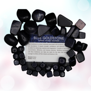 Discover the calming energy and creative spark of Blue Goldstone tumbles. It's a gem of calming energy and spiritual insight.