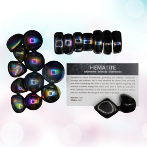 Explore the captivating world of Hematite tumbles, renowned for their grounding properties. It enhances focus, provides protection, and promotes stability.