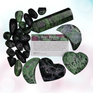 Explore the transformative energies of Ruby Zoisite Tumbles, a captivating fusion of ruby and zoisite. Embrace growth, love, and positive change.