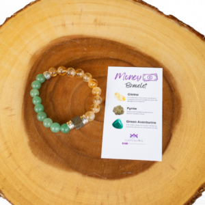 Attract wealth and abundance with the Money Bracelet featuring Citrine, Pyrite, and Green Aventurine. Manifest prosperity in style.